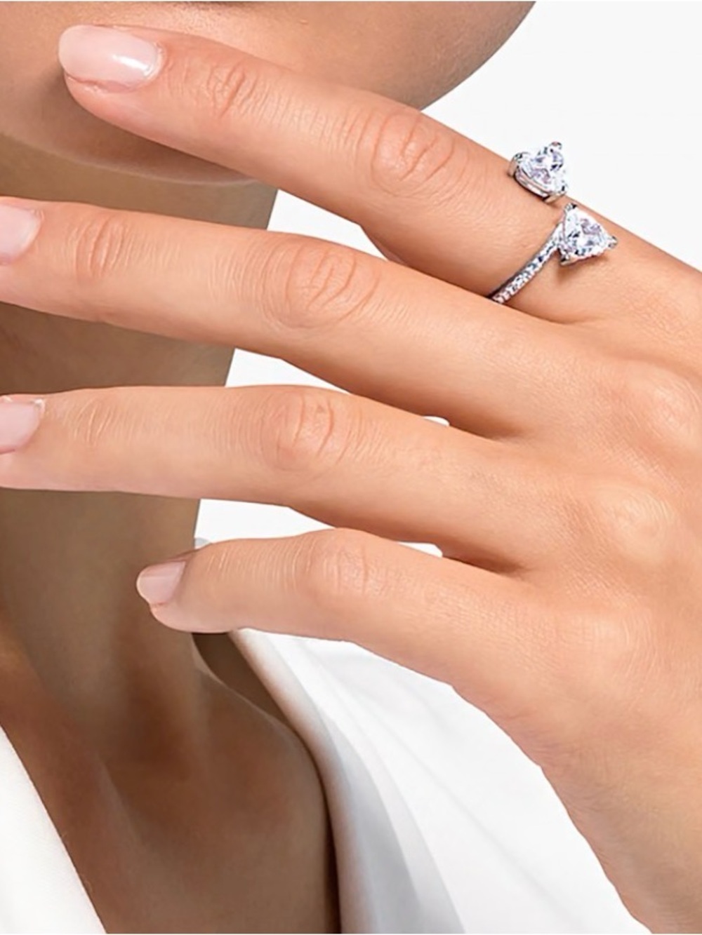 Swarovski Mesmera Two-Heart Cut Open Ring